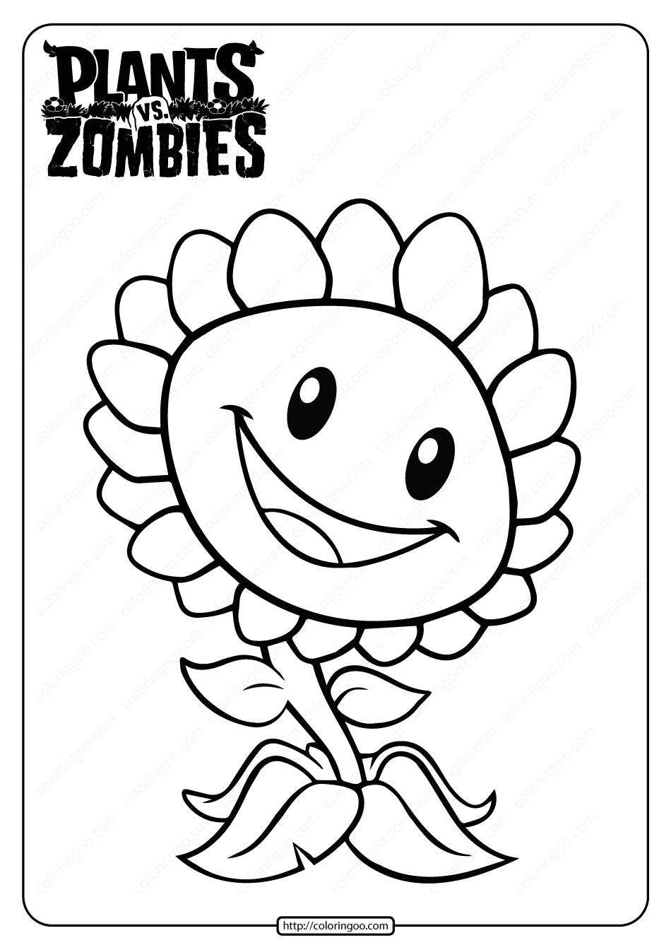 Beautiful sunflower coloring page