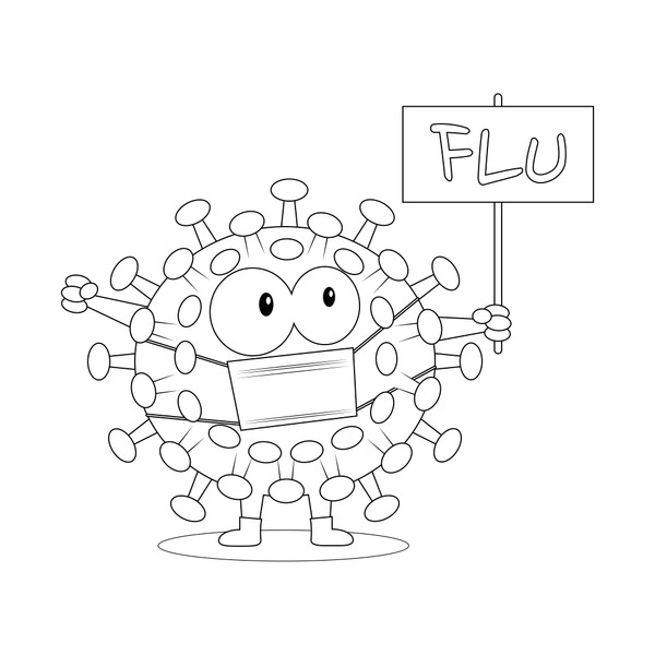 Thousand colouring pages virus royalty