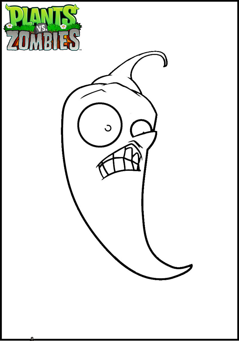 Plants vs zombie coloring pages for kids