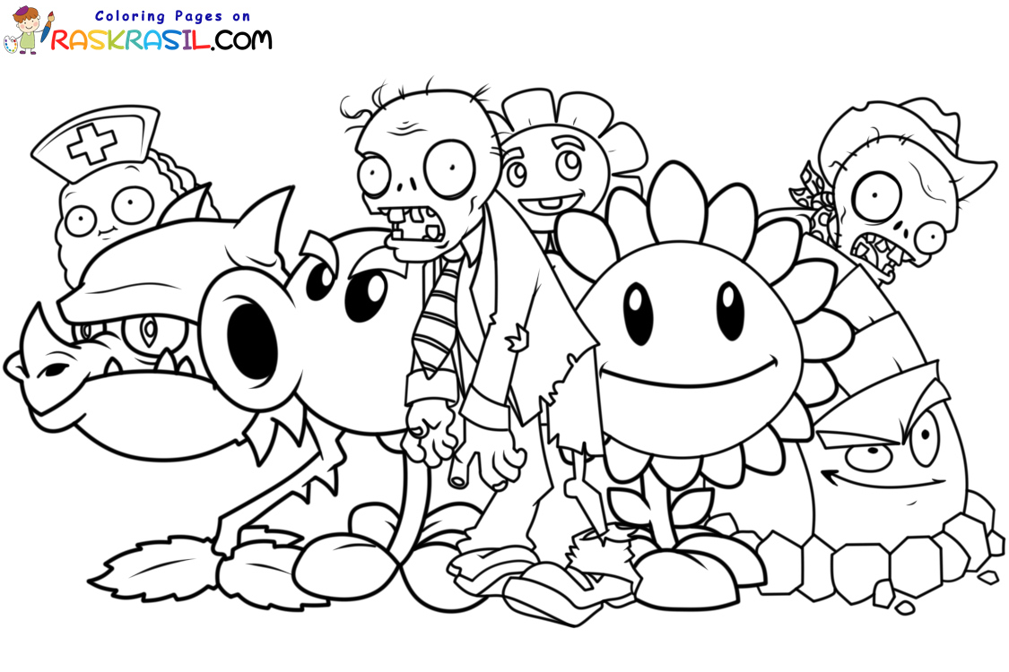 Plants vs zombies coloring pages