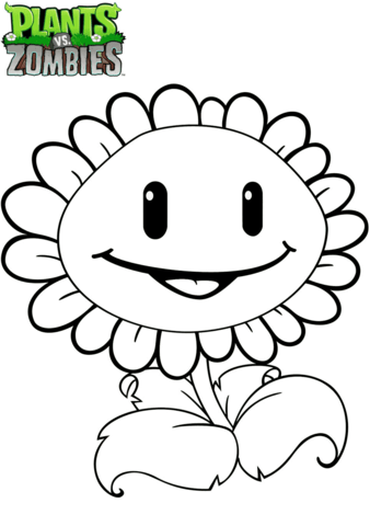 Plants vs zombies sunflower coloring page free printable coloring pages