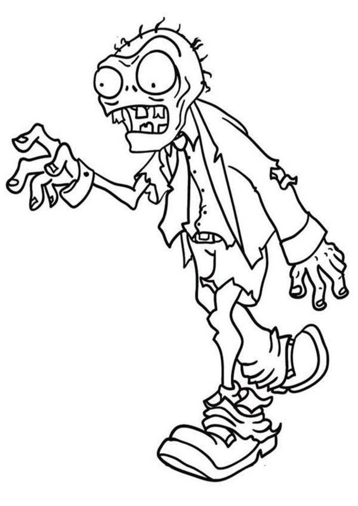 Free easy to print plants vs zombies coloring pages