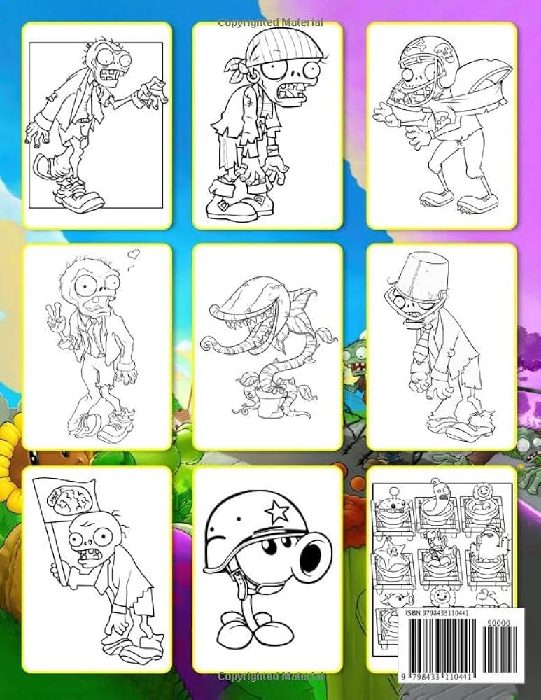 Piants vs zombie coloring book relax and enjoy with high