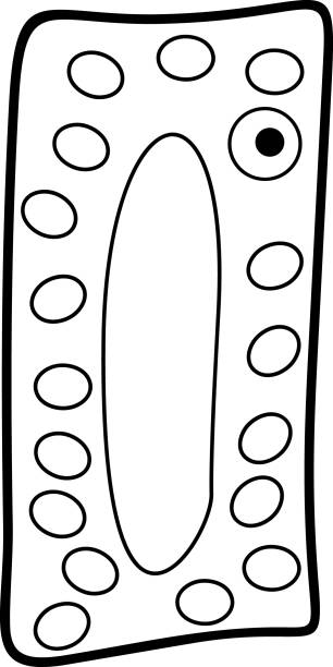 Coloring page with simplified structure of plant cell stock illustration