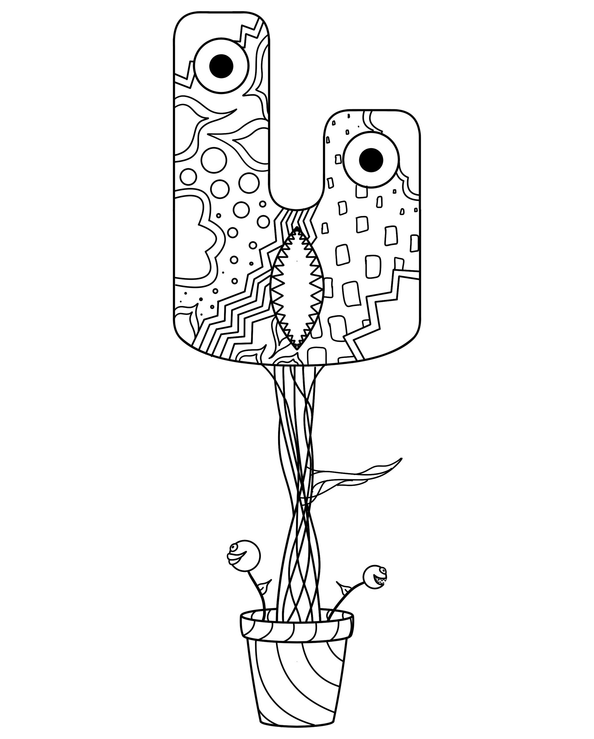 Alien plant outline by virtualpaperart on