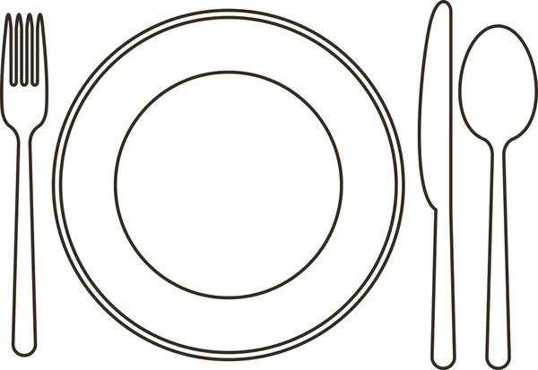 Plate knife spoon and fork stock vector by nikolae
