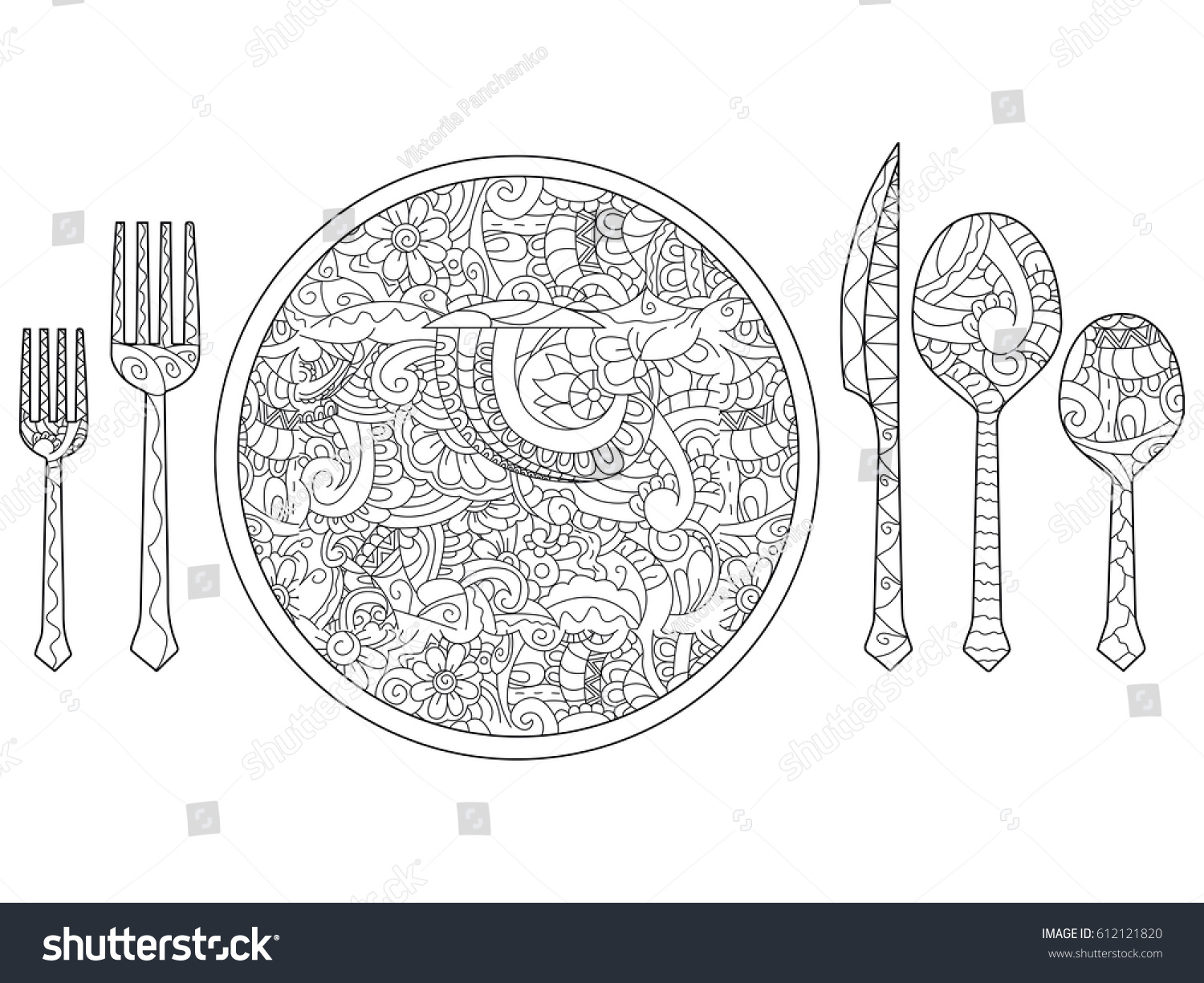 Vector illustration plate knife spoon fork stock vector royalty free