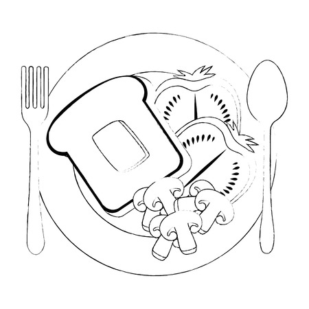 Food plate coloring page stock photos and images