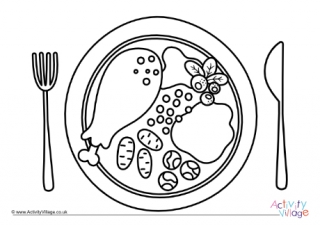 Thanksgiving dinner plate louring page