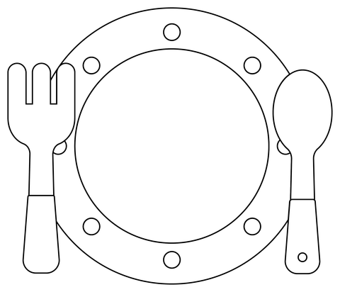 Dinner plate coloring page free printable coloring pages