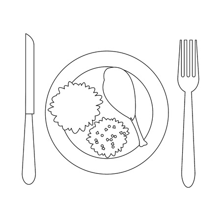 Food plate coloring page cliparts stock vector and royalty free food plate coloring page illustrations