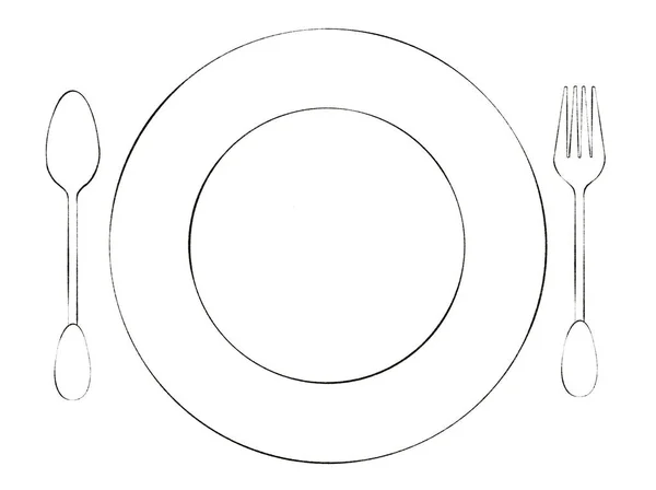Digitally drawn illustration cartoon style vintage tea spoon yellow plate stock photo by vikaoko