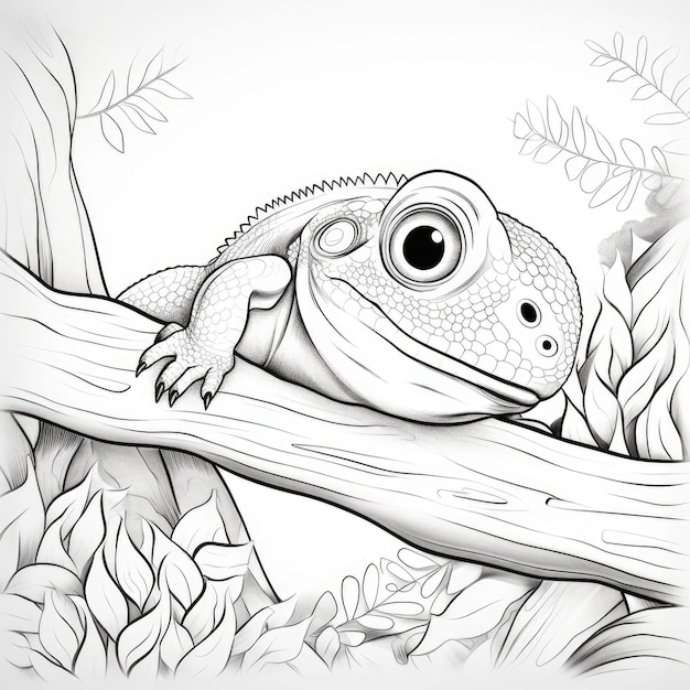 Premium ai image black and white coloring picture of a plate