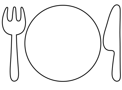 Fork and knife with plate emoji coloring page free printable coloring pages