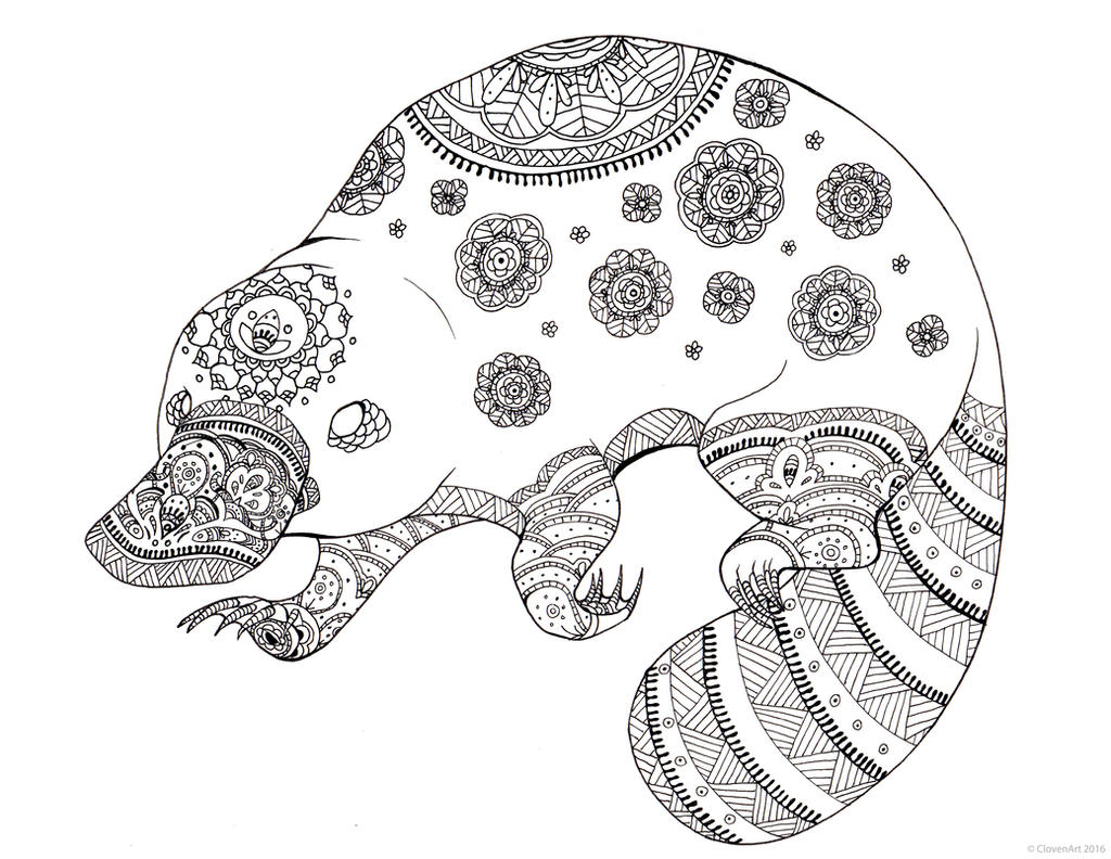 Platypus coloring page by shakusaurus on