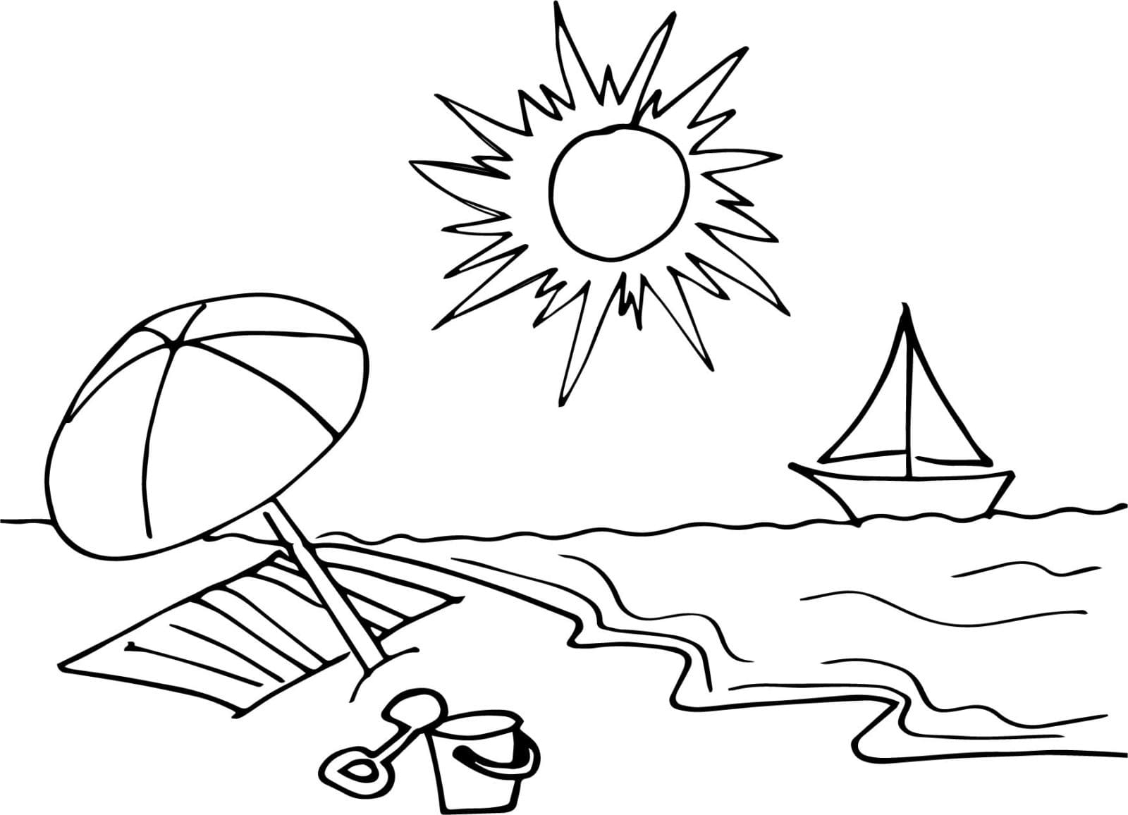 Coloring pages beach coloring page