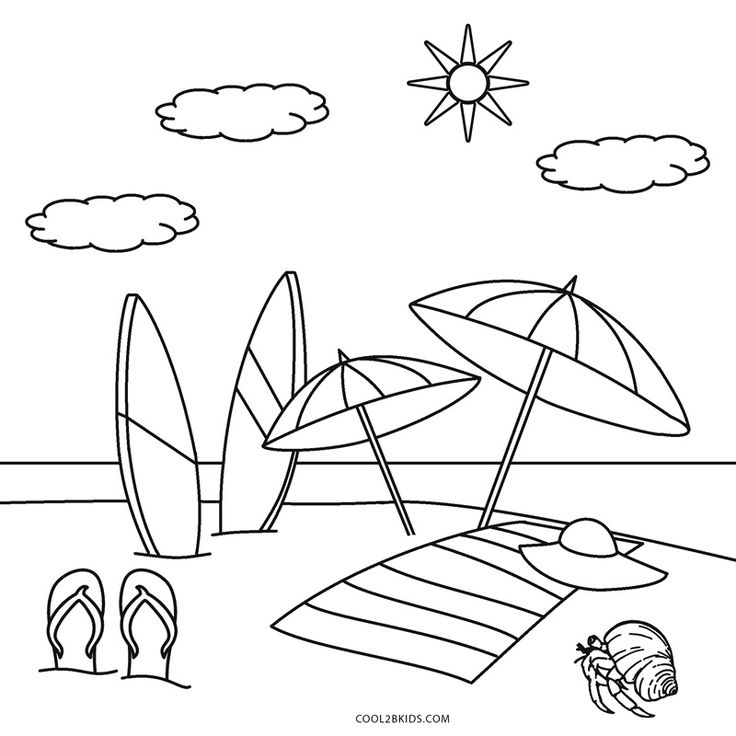 Free printable beach coloring pages for kids playa para colorear pãginas para colorear de verano pãginas para colorear de flores