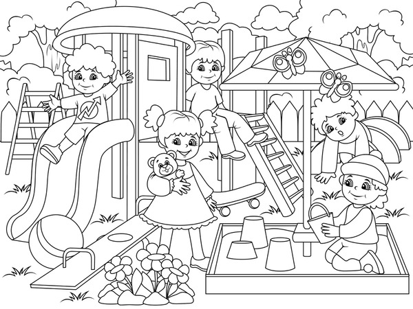 Thousand coloring book playground royalty