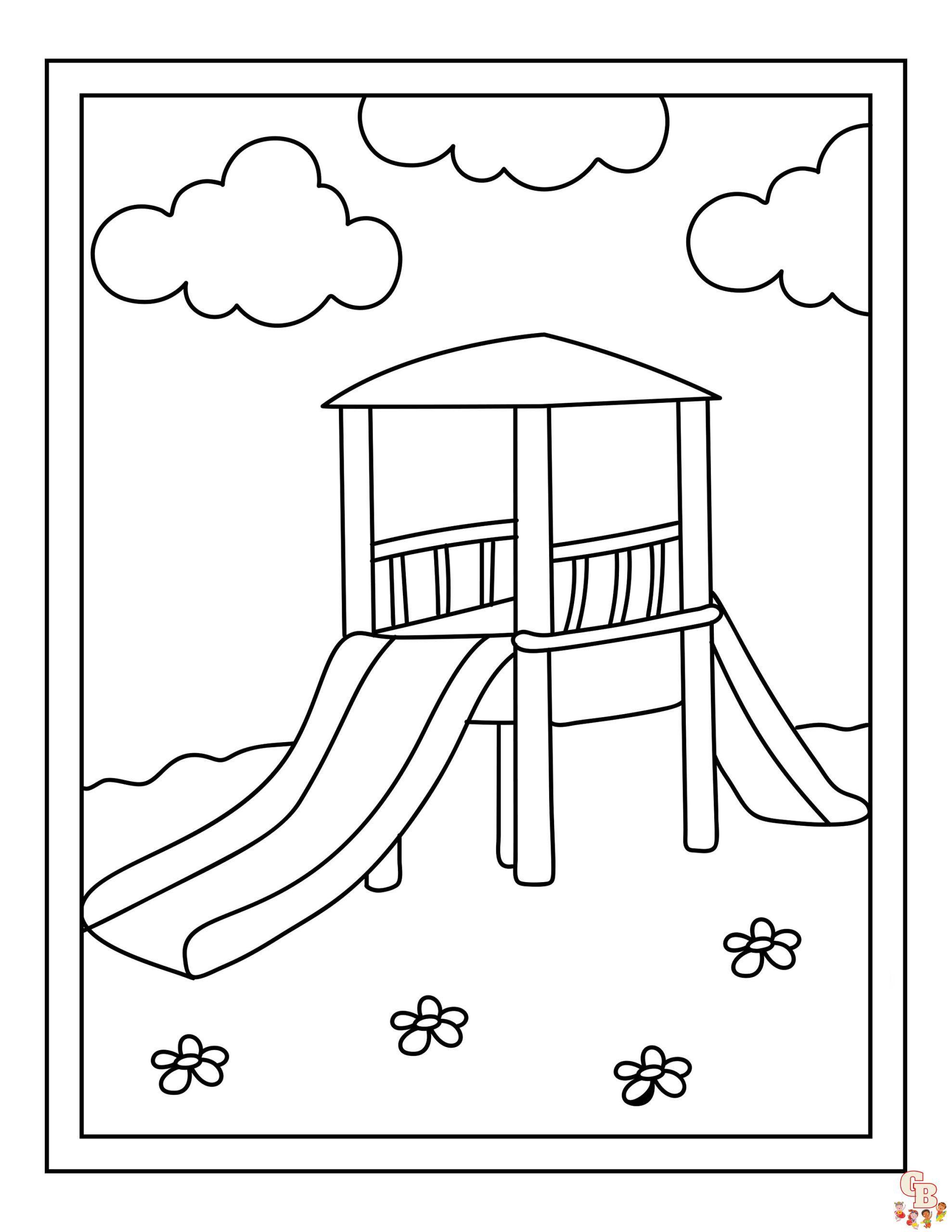 Enjoy fun playtime with playground coloring pages