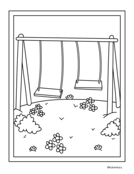 Playground coloring pages by katie mary tpt
