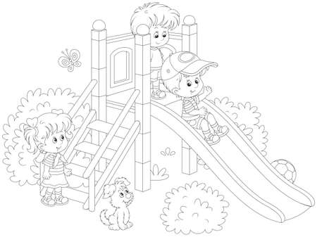 Kids playground coloring stock vector illustration and royalty free kids playground coloring clipart