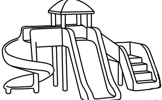 Sliding park at playground coloring printable page coloring pages free kids coloring pages coloring pages for kids