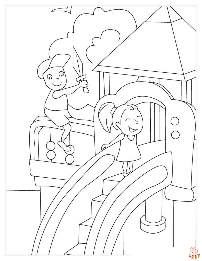 Enjoy fun playtime with playground coloring pages