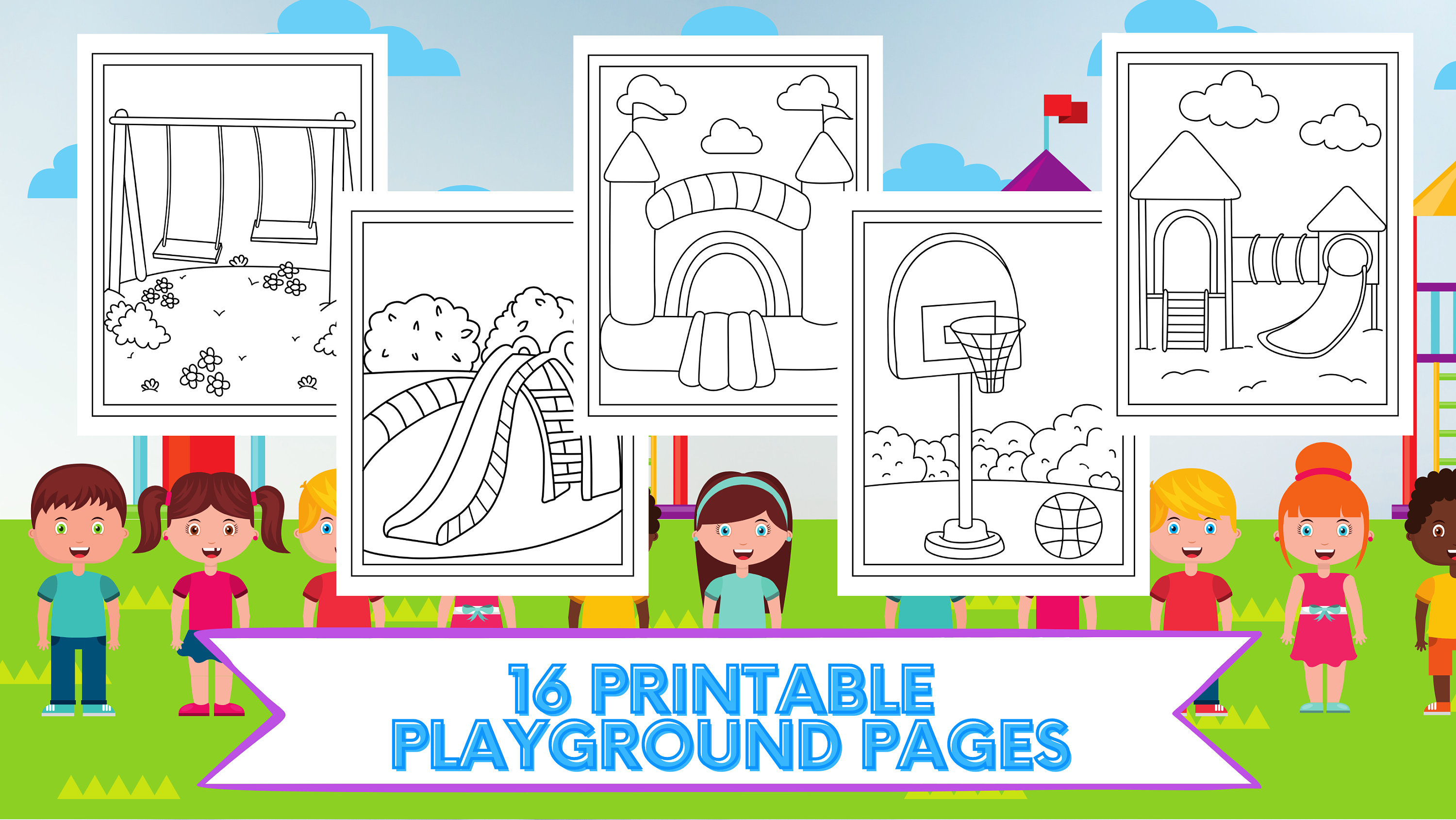 Printable playground coloring pages