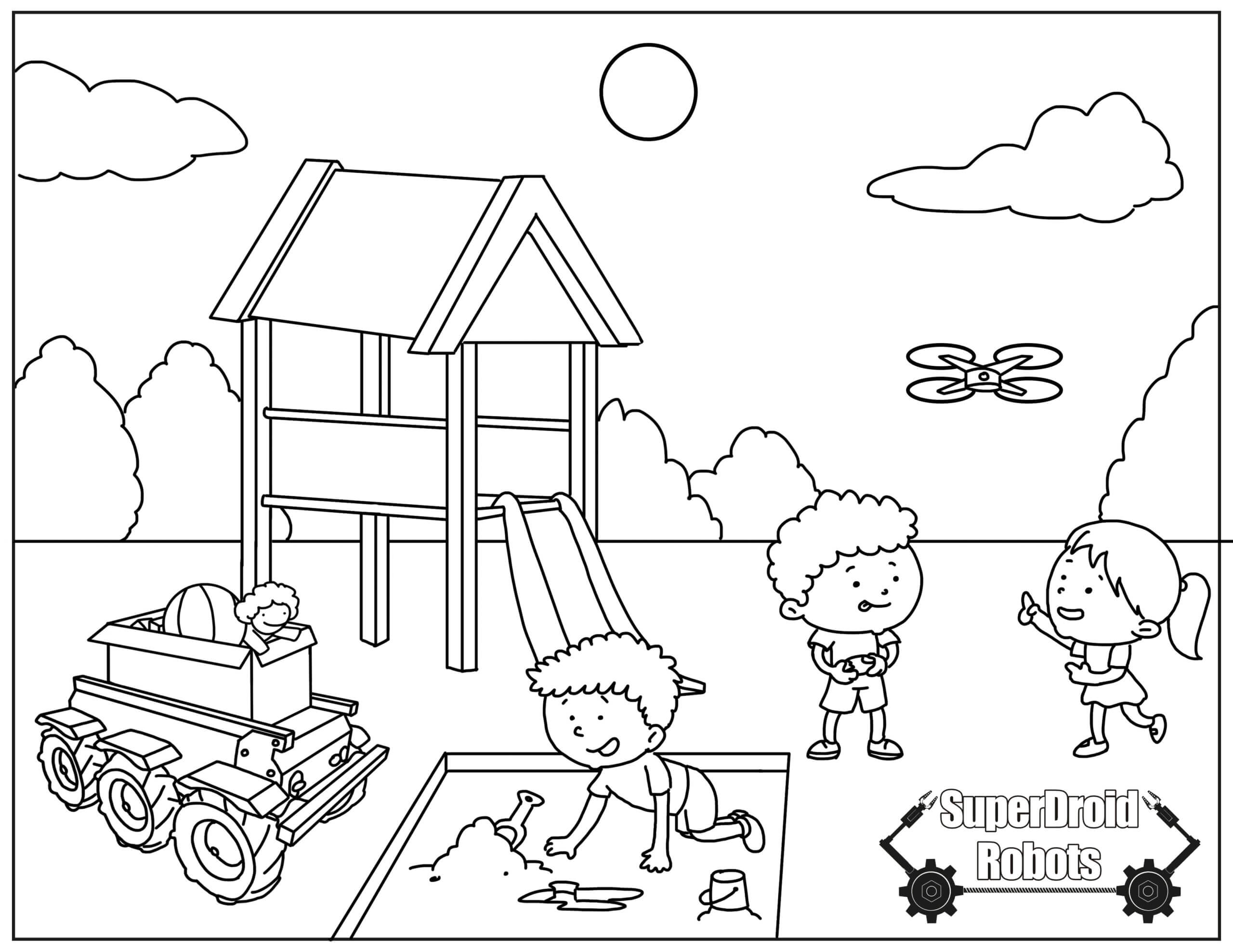 Fun robot coloring pages superdroid robots inspection robots tactical robots custom robots