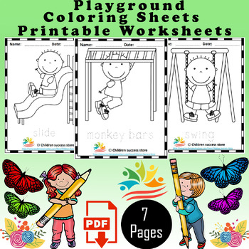 Playground coloring sheets for kids by children success store tpt