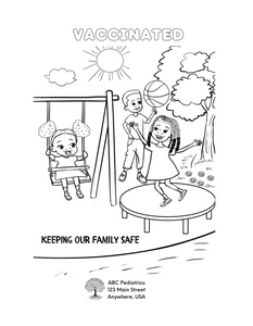 Vaccinated african american children at playground coloring sheet â vaccinated enthusiast