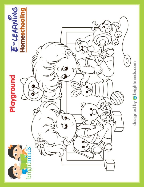 Playground coloring sheet bright minds platform