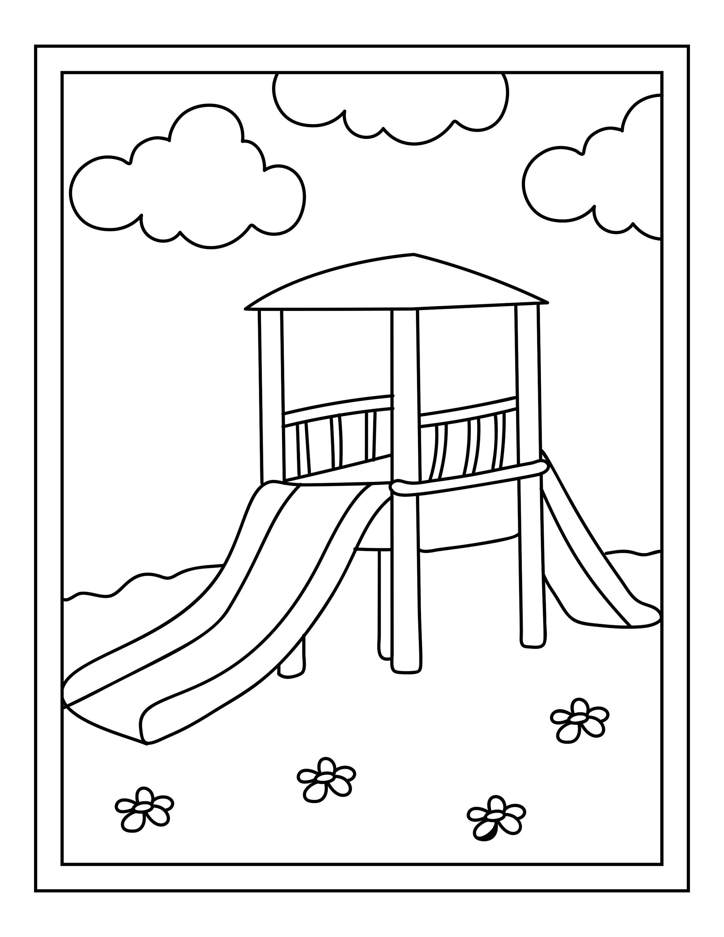 Printable playground coloring pages