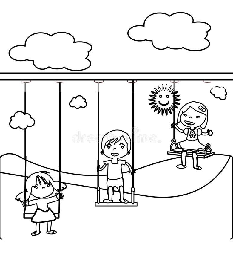 Playground coloring page stock illustrations â playground coloring page stock illustrations vectors clipart