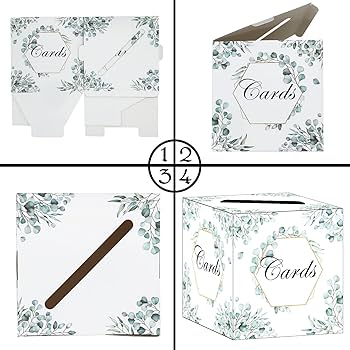 Heipiniuye eucalyptus card box elegant wedding card box holder gift card box money box for wedding reception baby shower bridal shower party favor home kitchen