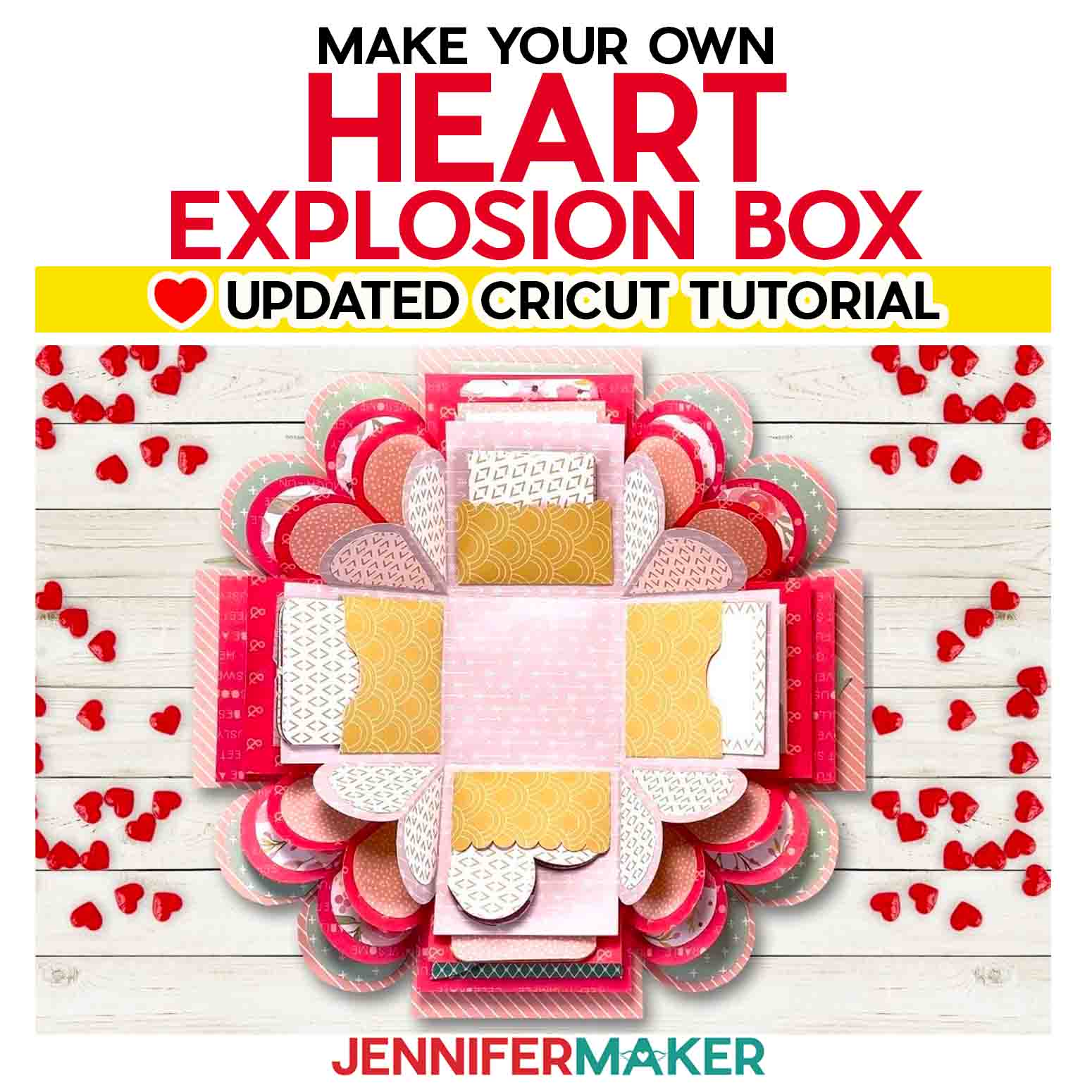 Heart explosion box template