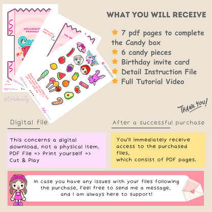 Candy box template cut ð candy gift box template party gift box co â woa doll craft