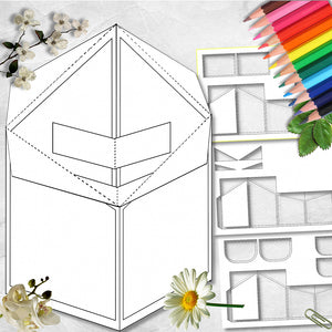 Tuxedo pop up box card cu template