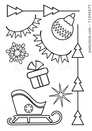 Christmas outline decoration set card