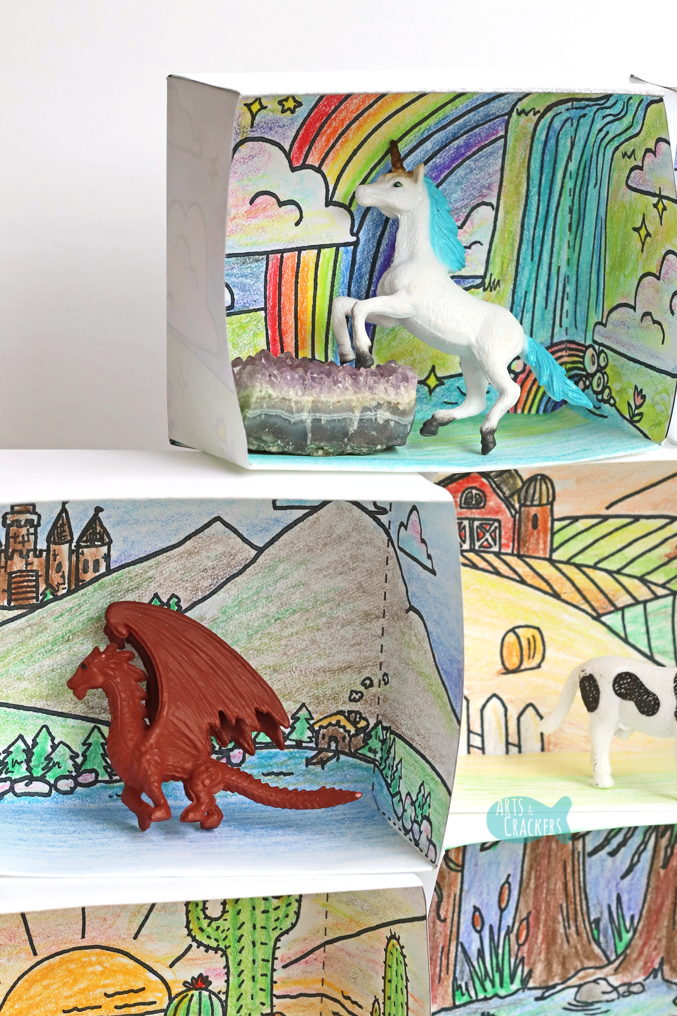 Printable d box diorama â animal habitat craft
