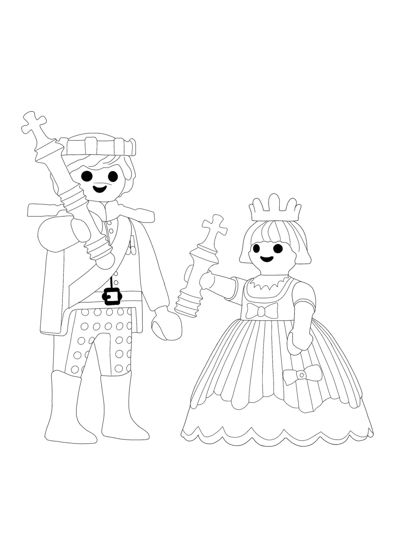 Playmobil prince and princess coloring pages