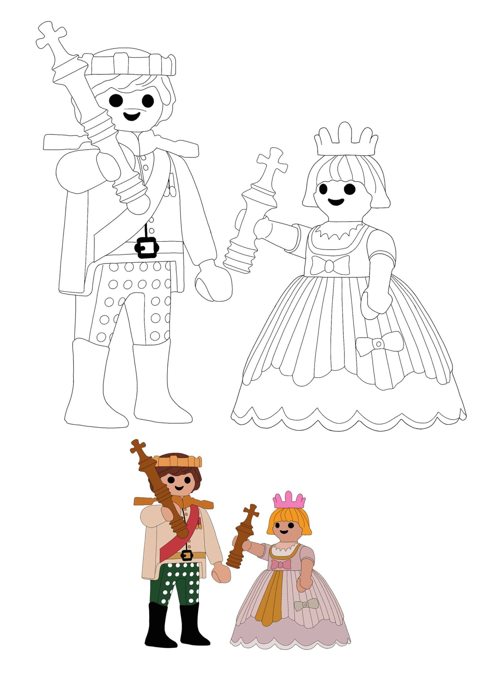 Playmobil prince and princess coloring pages