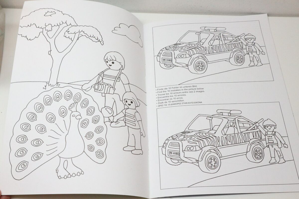 Playmobil coloring book malbuch coloriage zoo city animal edition