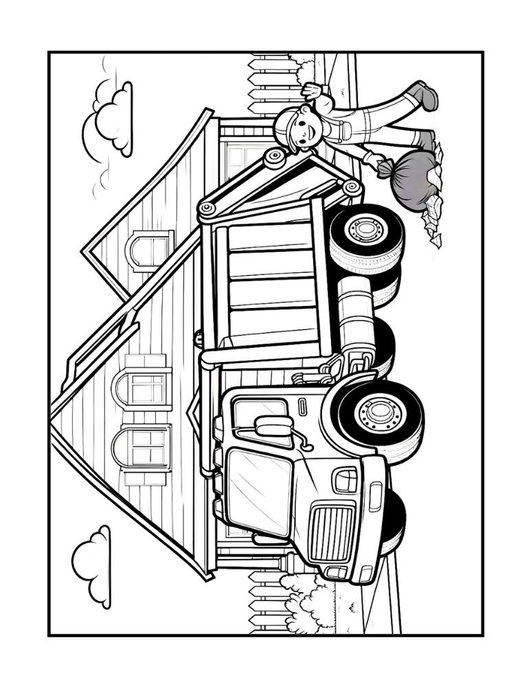 Free garbage truck coloring pages for kids