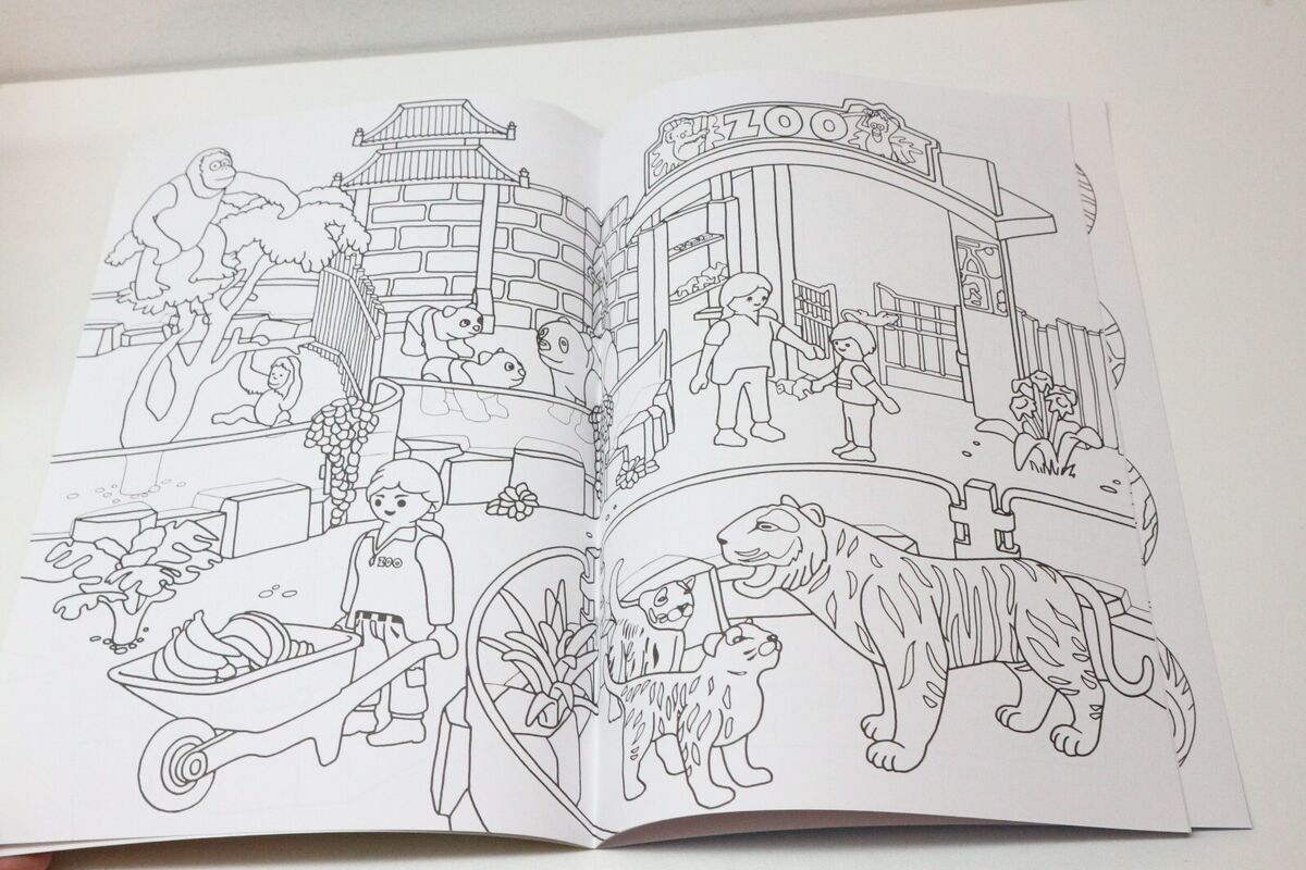 Playmobil coloring book malbuch coloriage zoo city animal edition
