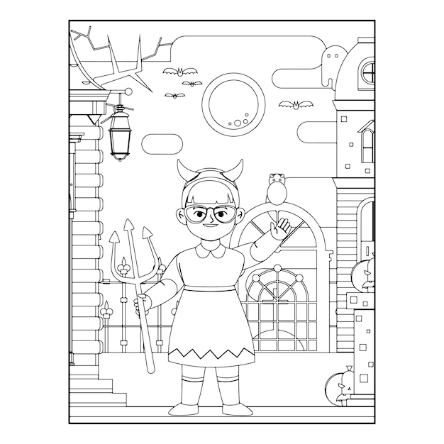 Premium vector halloween coloring pages for kids