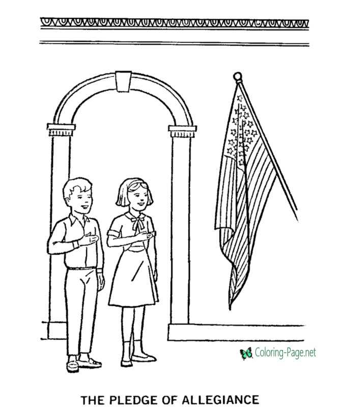 Patriotic coloring pages pledge of allegiance