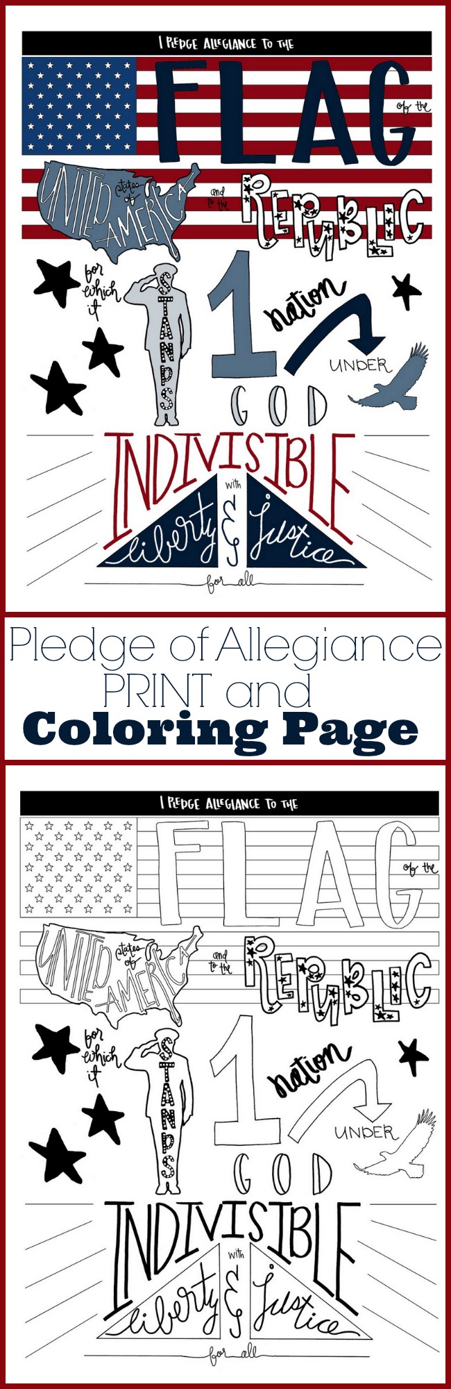 Pledge of allegiance coloring page printable