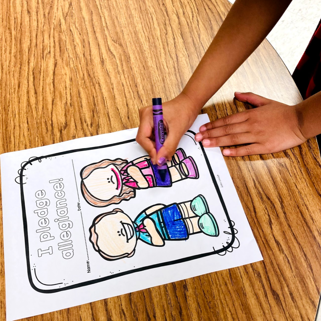 Teaching the pledge of allegiance in early childhood