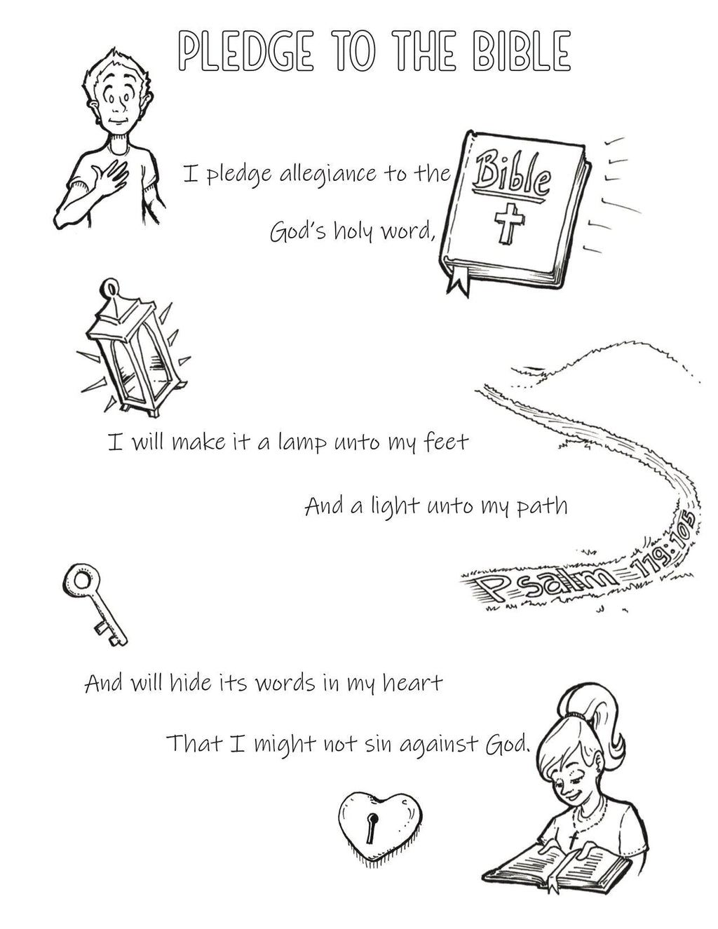 Bible pledge coloring page